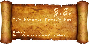 Záborszky Erzsébet névjegykártya