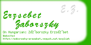 erzsebet zaborszky business card